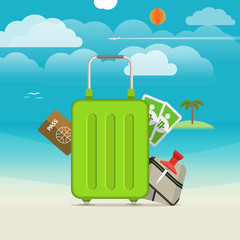 Summer seaside vacation illustration