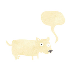 cartoon little dog with speech bubble