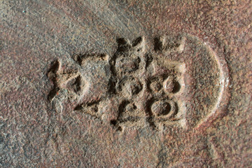 Old rusty metal axe