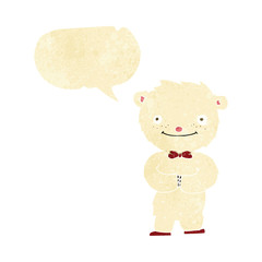 cartoon little polar bear with speech bubble