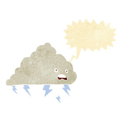 cartoon thundercloud with speech bubble