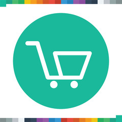 Flat shopping cart icon.