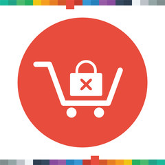 Flat shopping cart icon.