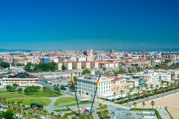 View above at bright sunny day on Valencia, Spain