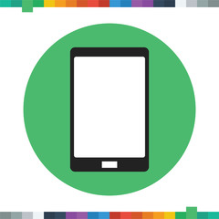 Flat smartphone icon in a circle.