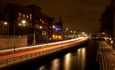 Fototapeta premium Night view of Old Town of Stockholm, Sweden