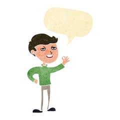 cartoon man making excellent gesture with speech bubble