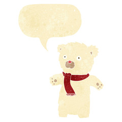 cartoon cute polar bear with speech bubble