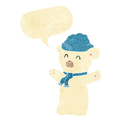 cartoon cute polar bear with speech bubble