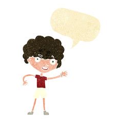 cartoon sporty person with speech bubble