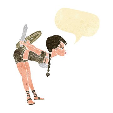 recommend clip art: cartoon viking girl bowing with speech bubble