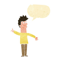 cartoon man with idea with speech bubble