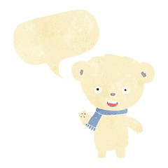cartoon cute polar bear with speech bubble