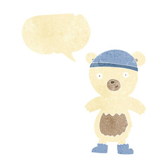 cartoon cute polar bear with speech bubble