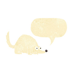 cartoon happy dog with speech bubble