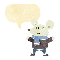 cartoon mouse with speech bubble