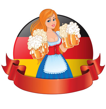 Bavarian girl with beer