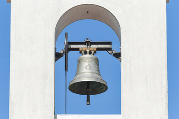 Fototapeta premium Small bell tower with a bell of a country church 