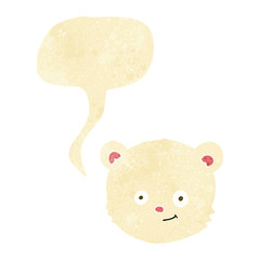 cartoon polar bear head with speech bubble
