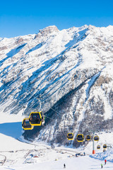 Ski lift.  Ski resort Livigno. Italy