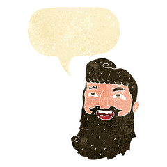 cartoon man with beard laughing with speech bubble