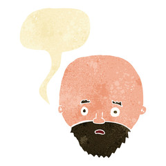 cartoon shocked man with beard with speech bubble