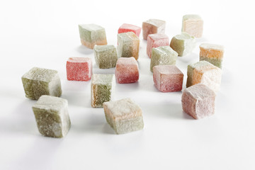 turkish delight on white background