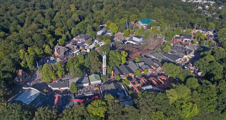 Aerial view of Dyrehavsbakken amusement park, Denmark