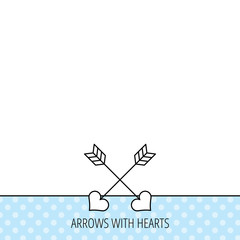 Love arrows icon. Amour equipment sign.