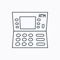 ATM icon. Automatic cash withdrawal sign.