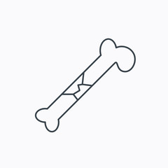Bone fracture icon. Traumatology sign.