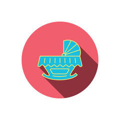 Baby cradle bed icon. Crib or cot sign.