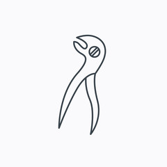 Dental pliers icon. Stomatological forceps tool.