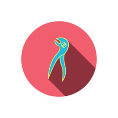 Dental pliers icon. Stomatological forceps tool.