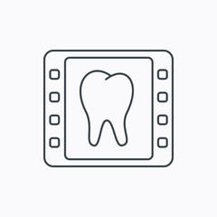 Dental x-ray icon. Orthodontic roentgen sign.