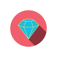 Diamond icon. Brilliant gemstone sign.