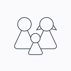 Family icon. Male, female and child sign.
