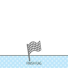 Finish flag icon. Start race sign.