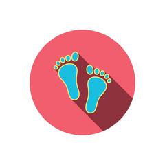 Baby footprints icon. Child feet sign.