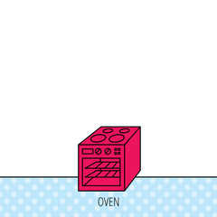 Oven icon. Electric stove sign.