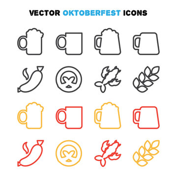 Oktoberfest icons set