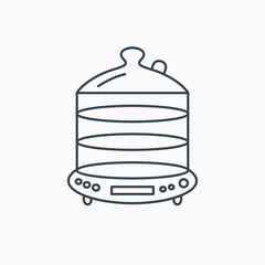 Steamer icon. Kitchen electric tool sign.
