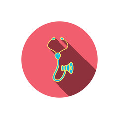 Stethoscope icon. Medical doctor equipment.