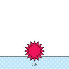 Sun rays icon. Summer sign.