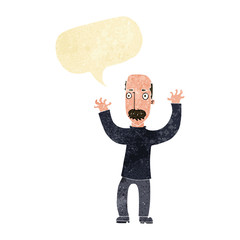 cartoon angry dad with speech bubble