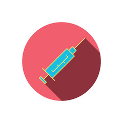 Syringe icon. Injection or vaccine instrument.