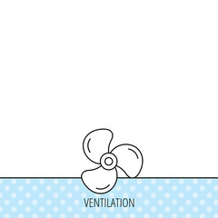 Ventilation icon. Fan or propeller sign.
