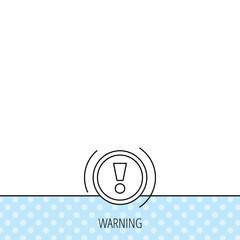 Warning icon. Dashboard sign.