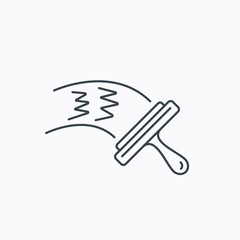 Washing windows icon. Cleaning sign.