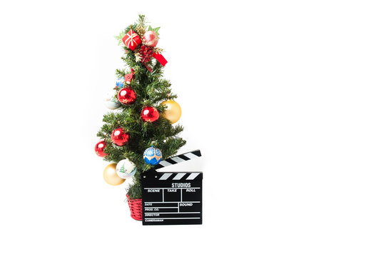 Christmas Tree And Movie Clapperboard